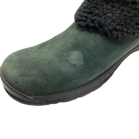 MERRELL ENCORE ICE SLIDE Slip On Mules Clogs Green Genuine Leather Shoes sz 7.5 - Picture 11 of 16